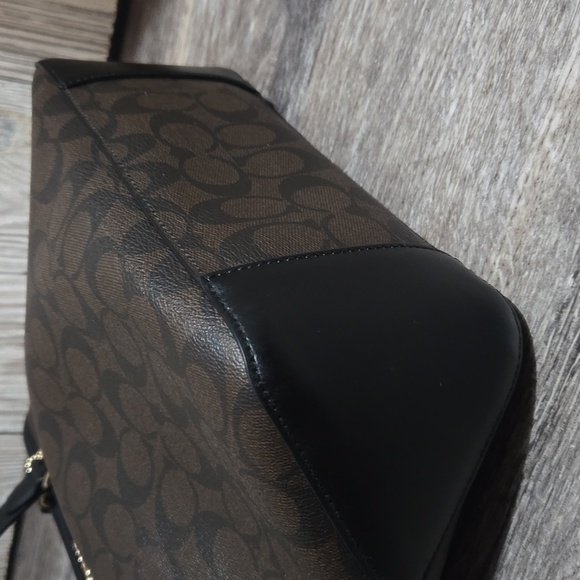 2016 Coach  F58294 Signature Zip Top Brown Black Tote Bag/shoulder bag NWOT - Picture 9 of 11